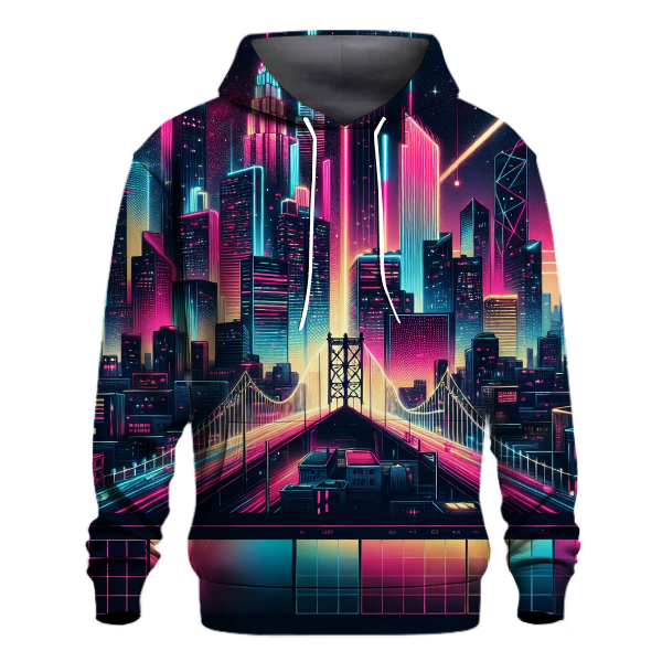 Electric Dreams Skyline Design Hoodie