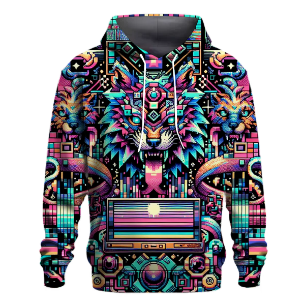 Luminous Glitch Matrix Hoodie