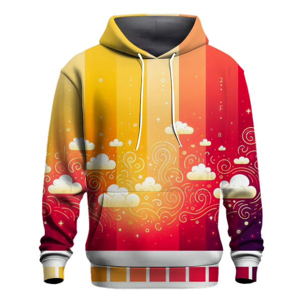 Bright Rainbow Gradient Design Hoodie