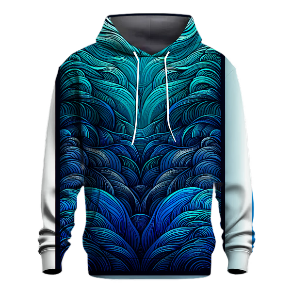 Electric Blue Wave Gradient Hoodie