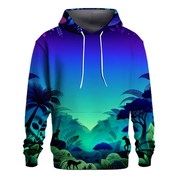 Vibrant Jungle Night Hoodie