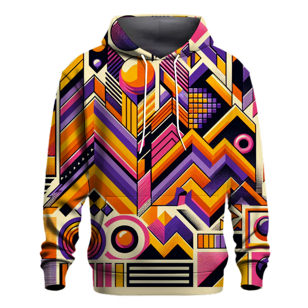 Bold 80s Geometric Shapes Hoodie