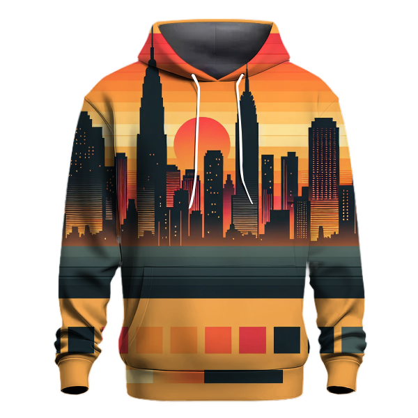City Sunset Skyline Gradient Hoodie