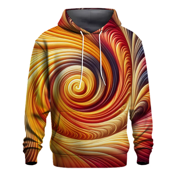 Golden Sunrise Spiral Tie-dye Hoodie