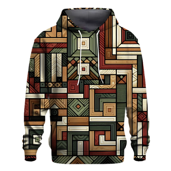 Earthy Tones Patchwork Hoodie