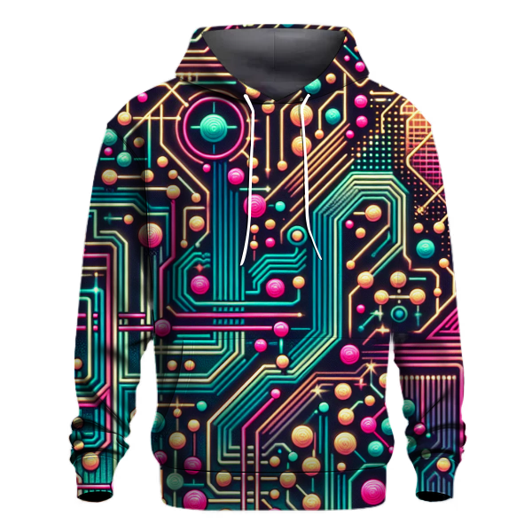 Neon Circuit Paths Hoodie