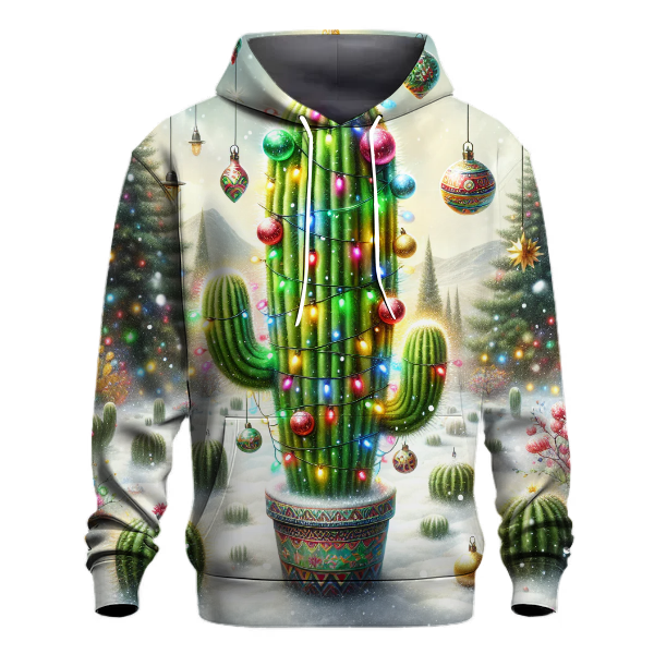 Whimsical Christmas Cactus Hoodie
