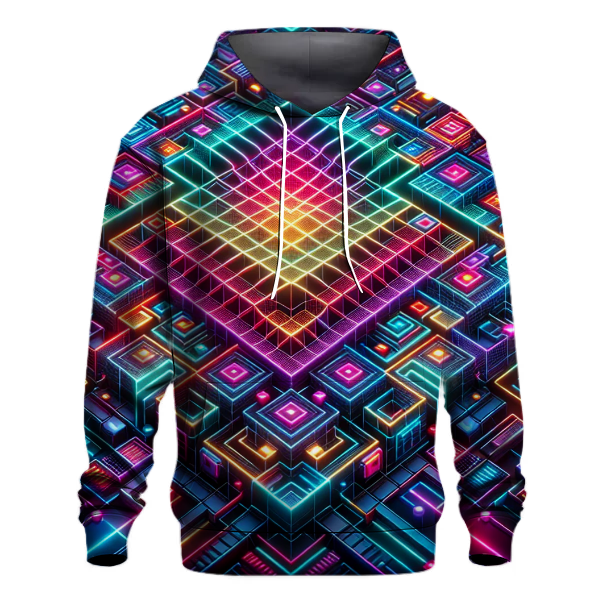Synthwave Aesthetic Grid Hoodie