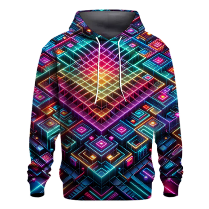 Synthwave Aesthetic Grid Hoodie