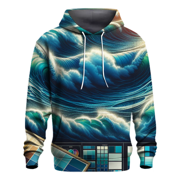 Artistic Ocean Waves Hoodie