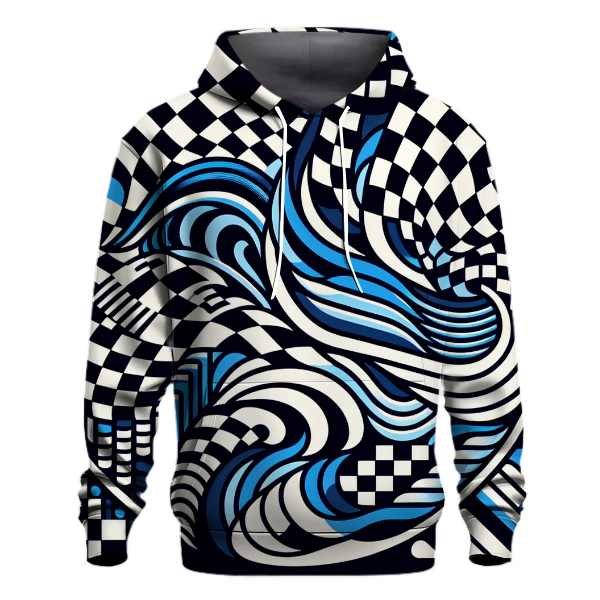 Groovy Checkered Waves Hoodie