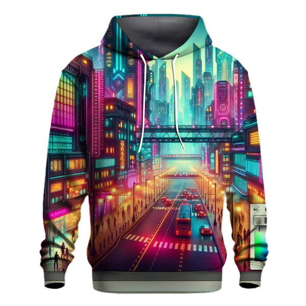 Retro Cyberpunk Cityscape Hoodie