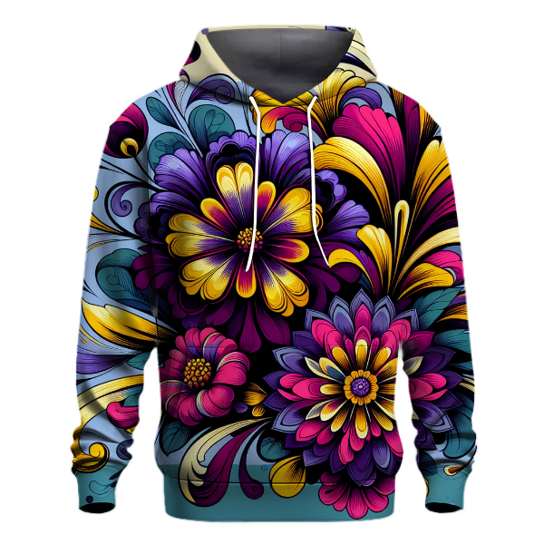Flower Power Burst Design Hoodie