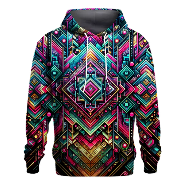 Neon Geometric Bliss Hoodie