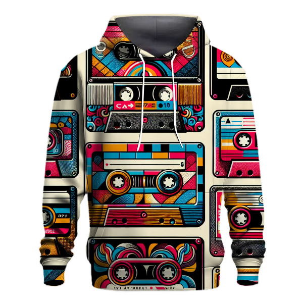 Colorful Cassette Collage Hoodie