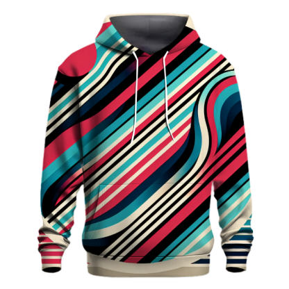 Vivid Rhythmic Stripes Hoodie