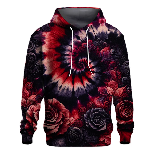 Gothic Rose Tie-Dye Hoodie