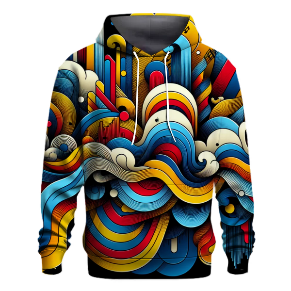 Colorful Music Waves Hoodie