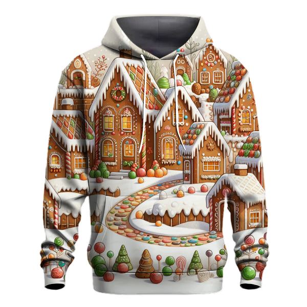 Cheerful Gingerbread Village Hoodie