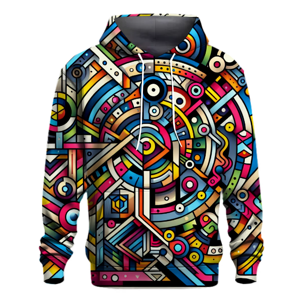 Playful Geometric Maze Hoodie