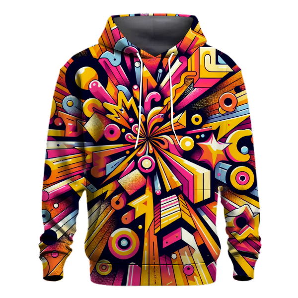 Neon Burst Patterns Hoodie
