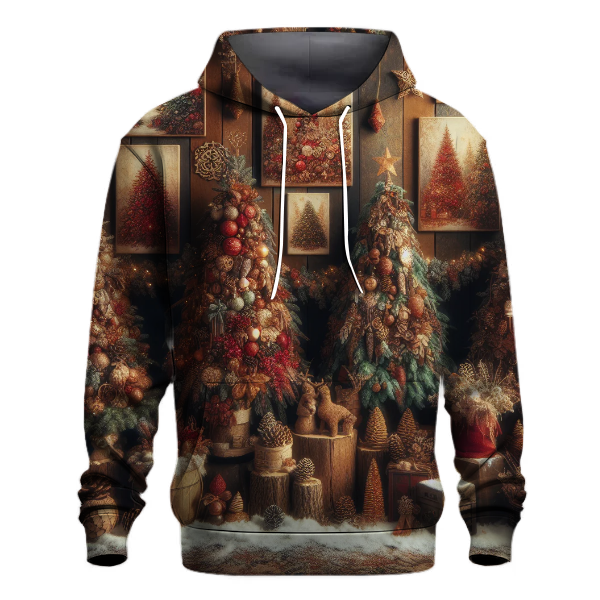 Cozy Flannel Christmas Trees Hoodie