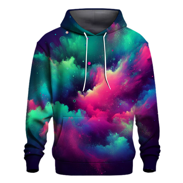 Galactic Neon Splash Hoodie