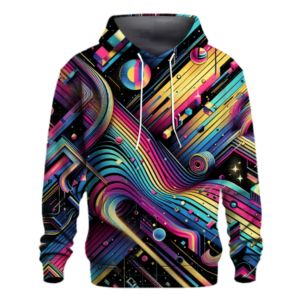Cosmic Synthwave Stripes Hoodie