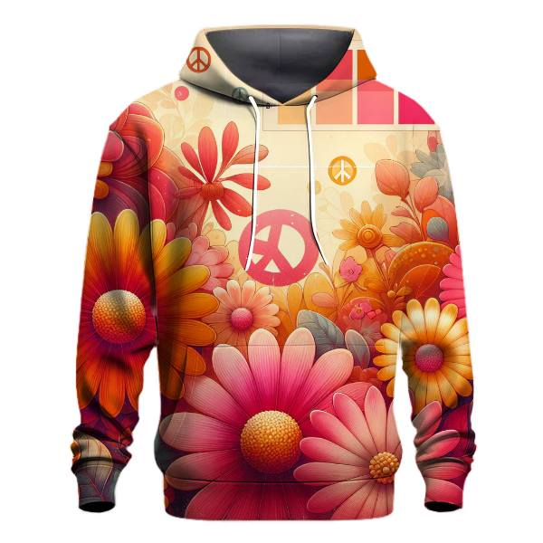 Retro Flower Power Vibes Hoodie