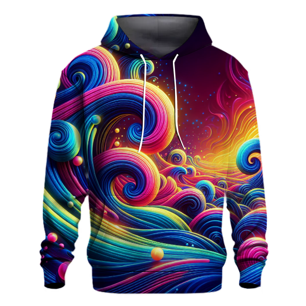 Neon Wave Surfer Hoodie