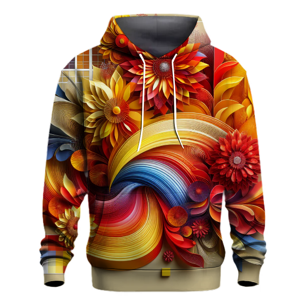 Fiery Blossom Burst Hoodie
