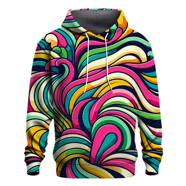 Funky Floral Waves Hoodie