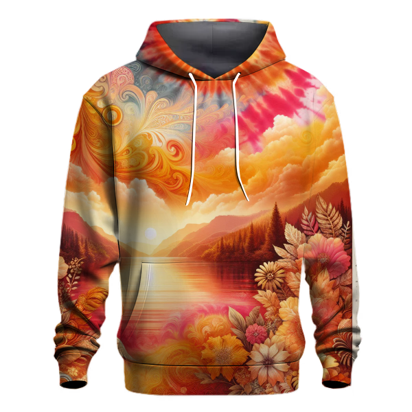 Sunset Oasis Tie-dye Design Hoodie