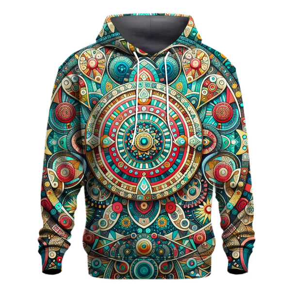 Vibrant Mosaic Design Hoodie