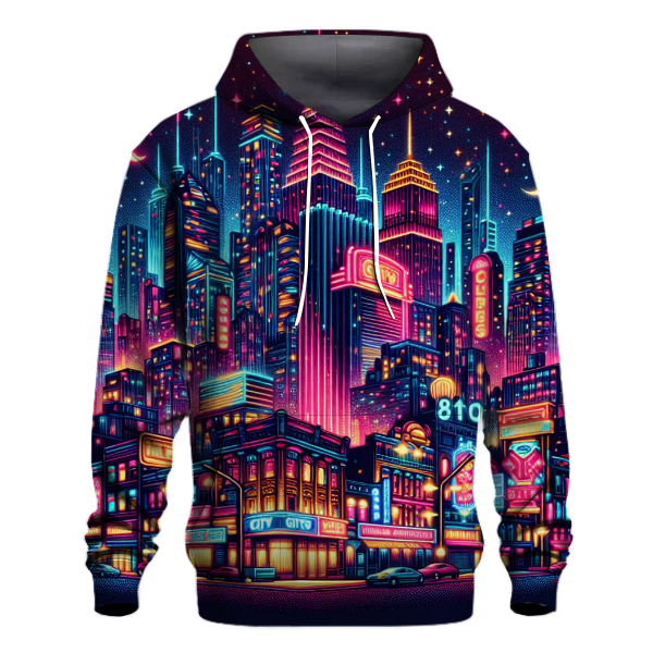 Retro Cityscape Lights Hoodie