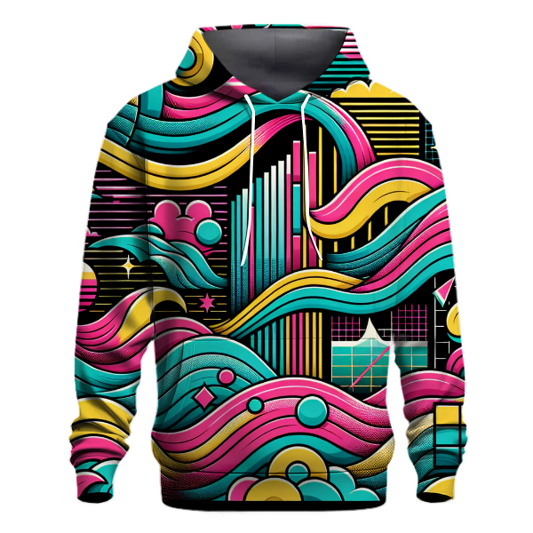 Retro 80s Wave Patterns Hoodie