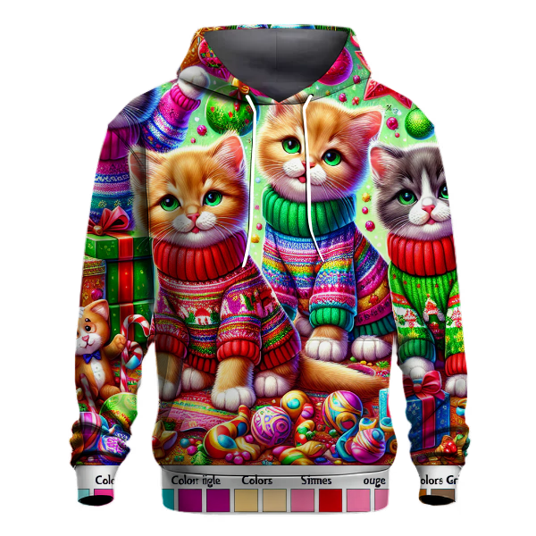 Festive Holiday Sweater Kittens Hoodie