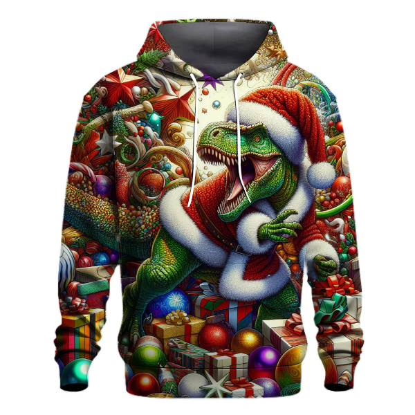 Festive Dinosaur Christmas Hoodie