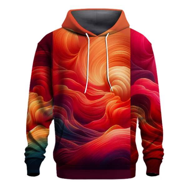 Crimson Ocean Pulse Hoodie