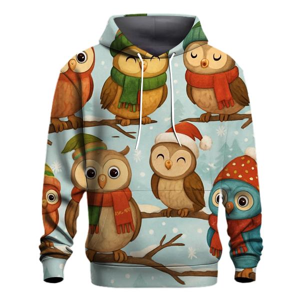 Joyful Holiday Owls Hoodie