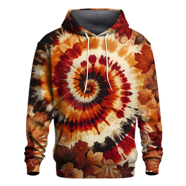 Fiery Autumn Tie-dye Design Hoodie