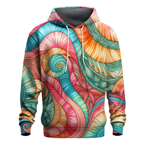 Coral Cascade Tie-dye Design Hoodie