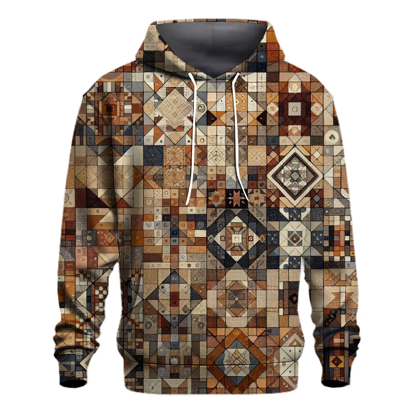 Earthy Patchwork Puzzle Hoodie