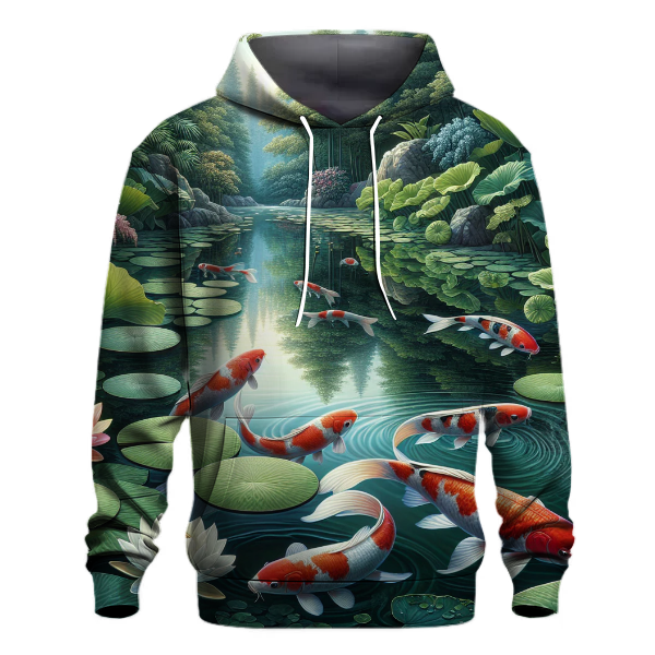 Colorful Koi Pond Serenity Hoodie
