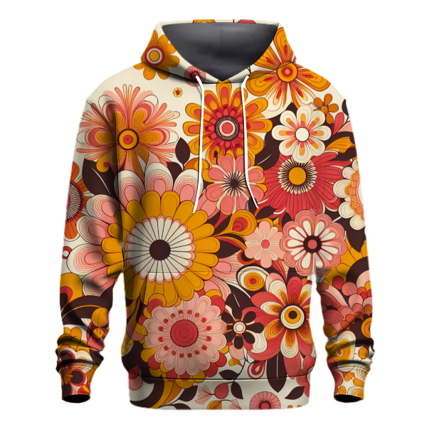 Groovy Retro Flowers Hoodie