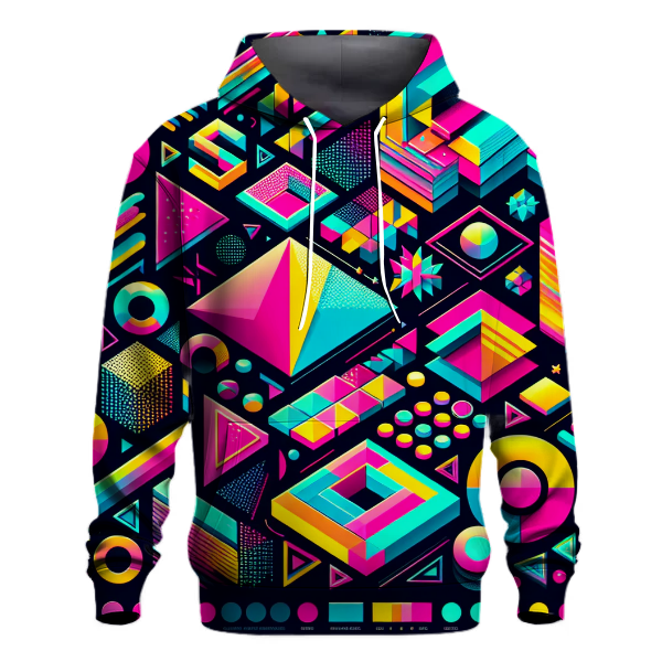 Funky 80s Geometric Bliss Hoodie