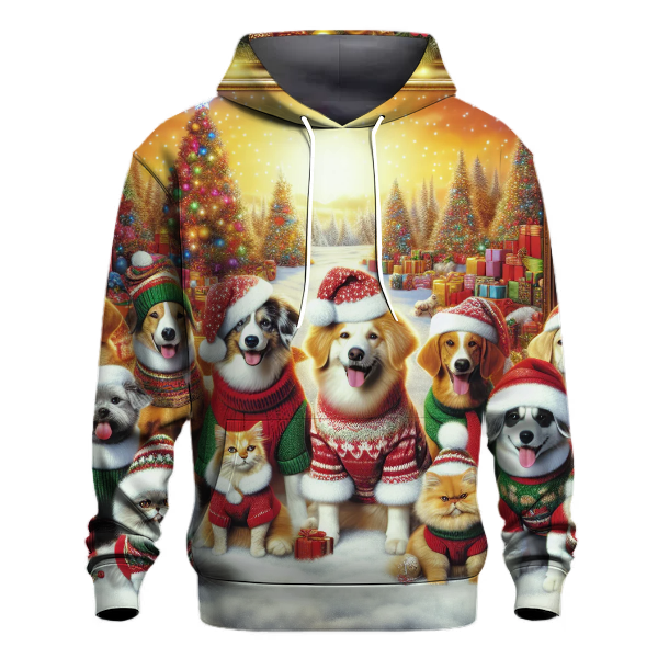 Christmas Cuddles with Pets Hoodie