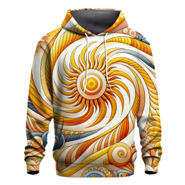 Retro Sunshine Spiral Design Hoodie