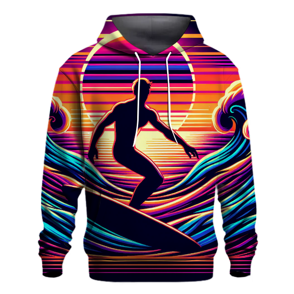 Synthwave Sunset Surf Hoodie
