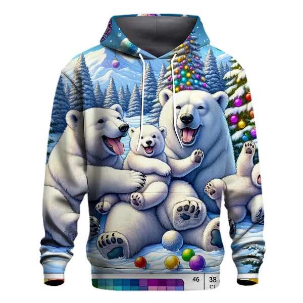 Polar Bear Family in Winter Wonderland Hoodie